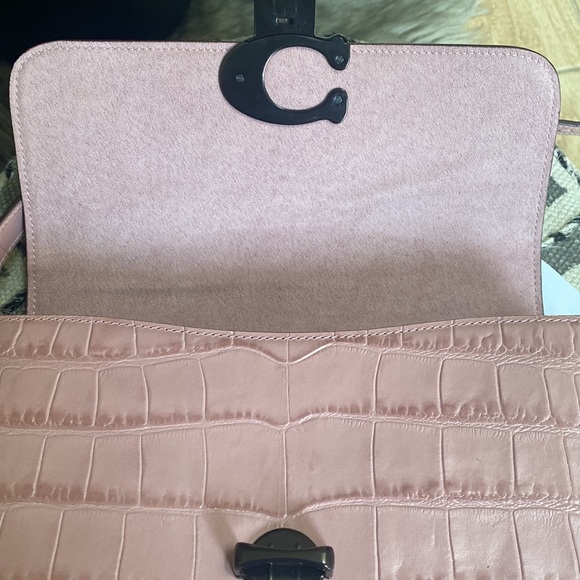 Coach pink embossed croc studio shoulder crossbody bag - Picture 11 of 13
